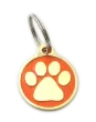 dog tags identifaction tags paw design orange