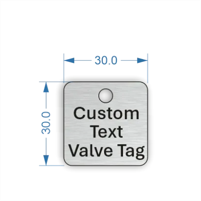 Picture of 30mm dia. Square Aluminum Valve Tags