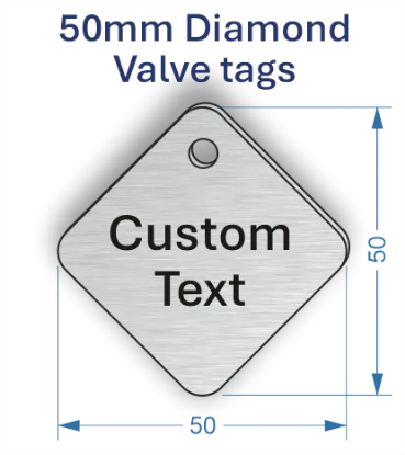 Picture of 50mm Diamond Aluminum Valve Tags