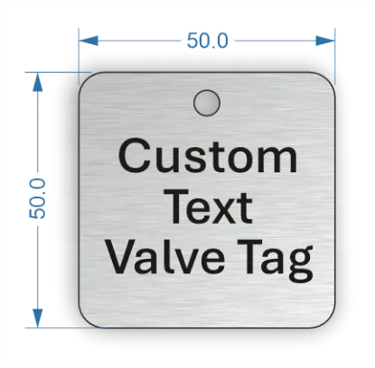 Picture of 50mm Square Aluminum Valve Tags