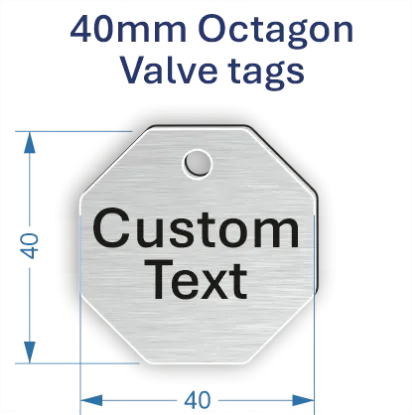 Picture of 40mm Octagon Aluminum Valve Tags
