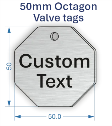 Picture of 50mm Octagon Aluminum Valve Tags