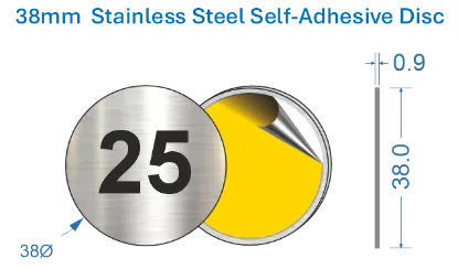 Picture of 38mm  Stainless Steel Self-Adhesive Disc 