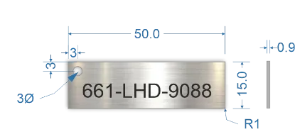 Picture of 50x15mm Rectangle Stainless Steel Valve Tags
