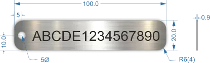 Picture of 100x20mm Rectangle Stainless Steel Valve Tags