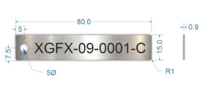 Picture of 80x15mm Rectangle Stainless Steel Valve Tags 