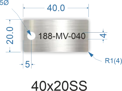 Picture of 40x20mm Rectangle Stainless Steel Valve Tags