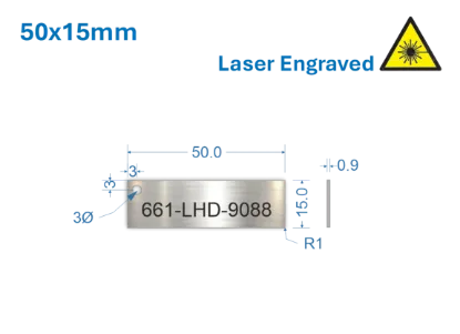 Picture of 50x15mm Laser Engraved  Stainless Steel Valve Tags 