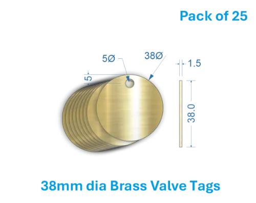 Picture of 38mm Blank Brass Valve Tags