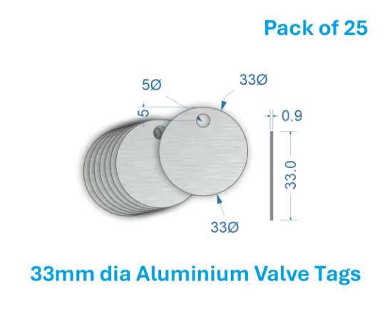 Picture of 33mm Blank Aluminium Valve Tags 