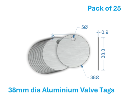 Picture of 38mm Blank Aluminium Valve Tags