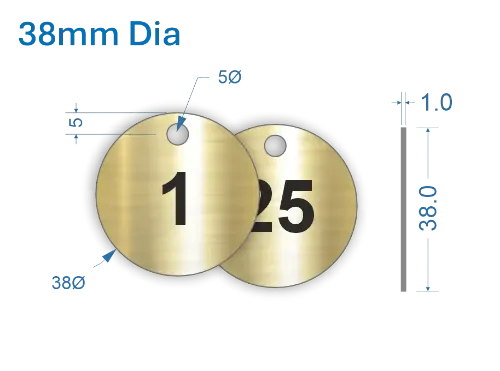 Picture of 38mm Brass Valve Tags