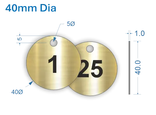Picture of 40mm Brass Valve Tags