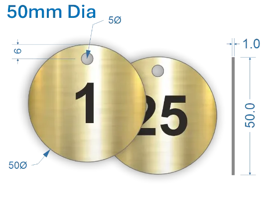 Picture of 50mm Brass Valve Tags