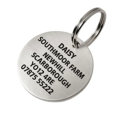 Picture of Stainless Steel Round Dog ID Tag (Large)