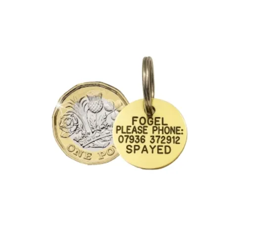 Picture of Ultra Mini Round Brass Pet Tag
