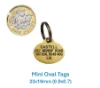 Picture of Brass Oval Pet ID Tag (Mini)