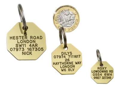 Picture of Octagonal Brass Dog Tags 
