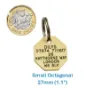 Picture of Brass Octagonal Pet Tag (Small)