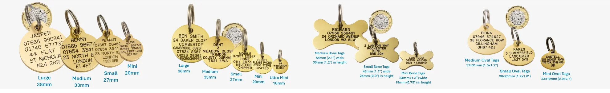 brass dog id tags